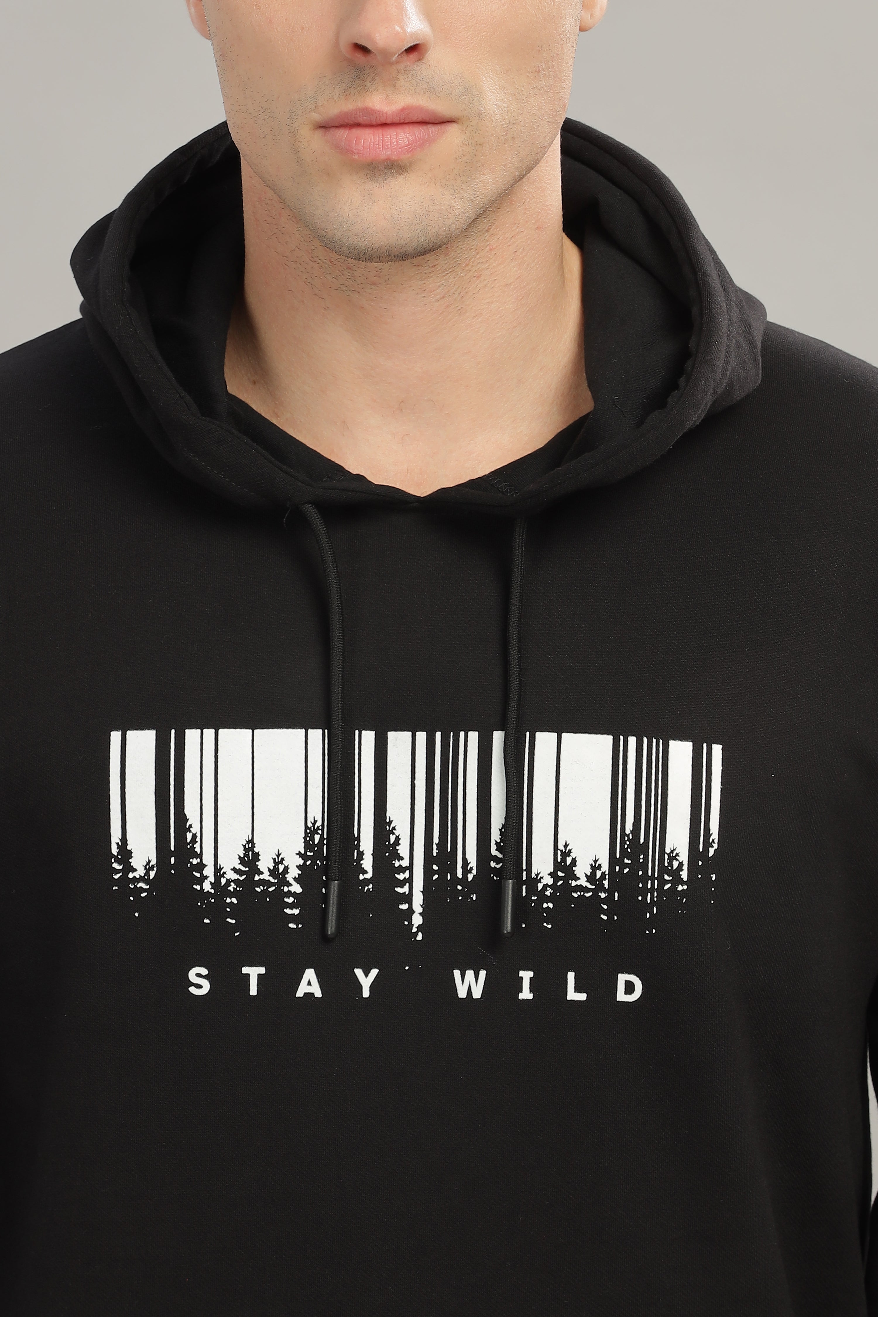 Spice Wardrobe Black Printed Hoodie for Men/Women || Casual Regular Wear Printed Solid Cotton Fleece Hoodie Sweatshirt