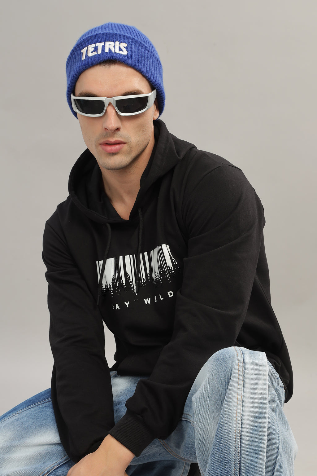 Spice Wardrobe Black Printed Hoodie for Men/Women || Casual Regular Wear Printed Solid Cotton Fleece Hoodie Sweatshirt