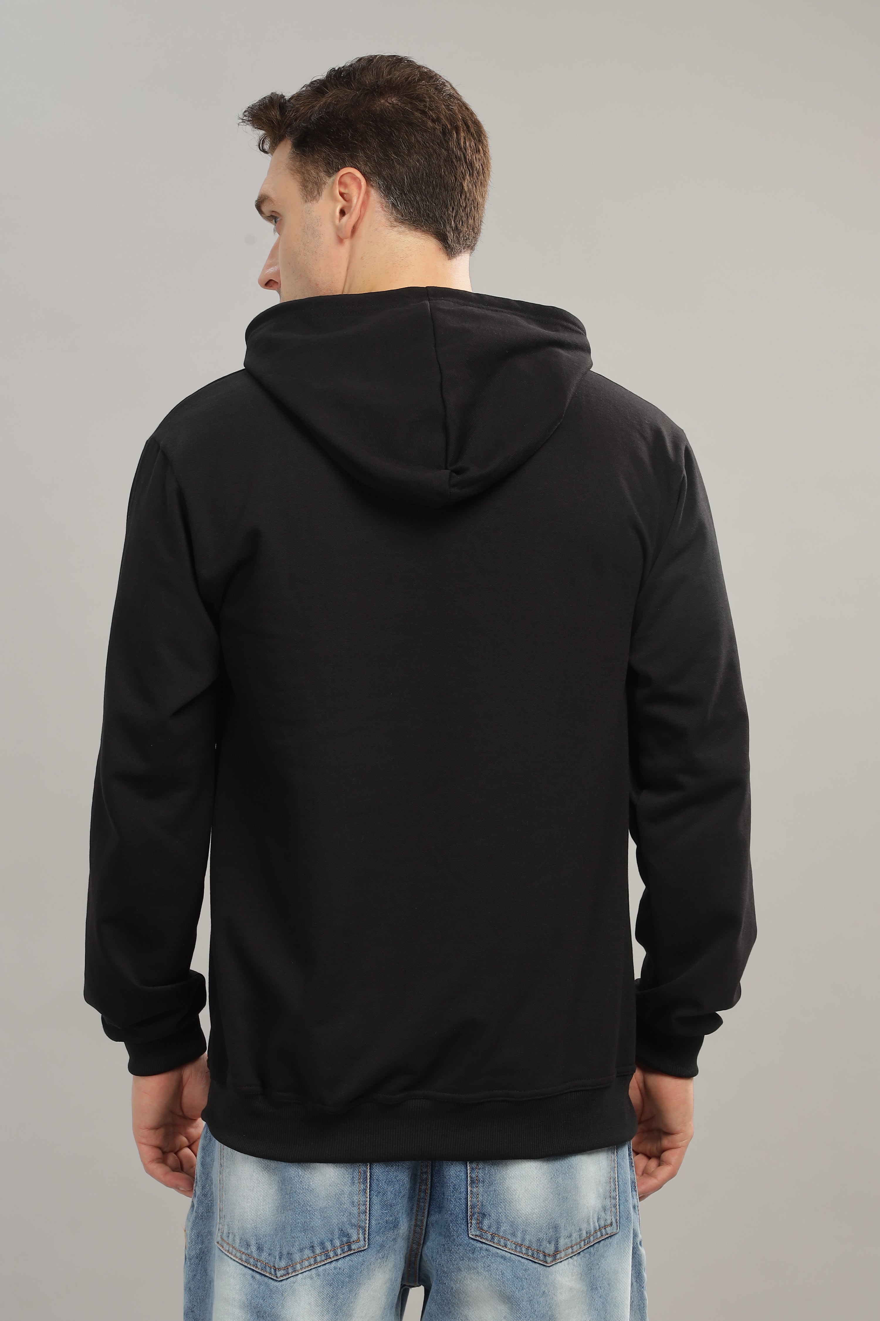 Spice Wardrobe Black Plain Hoodie for Men/Women || Casual Regular Wear Plain Solid Cotton Fleece Hoodie Sweatshirt