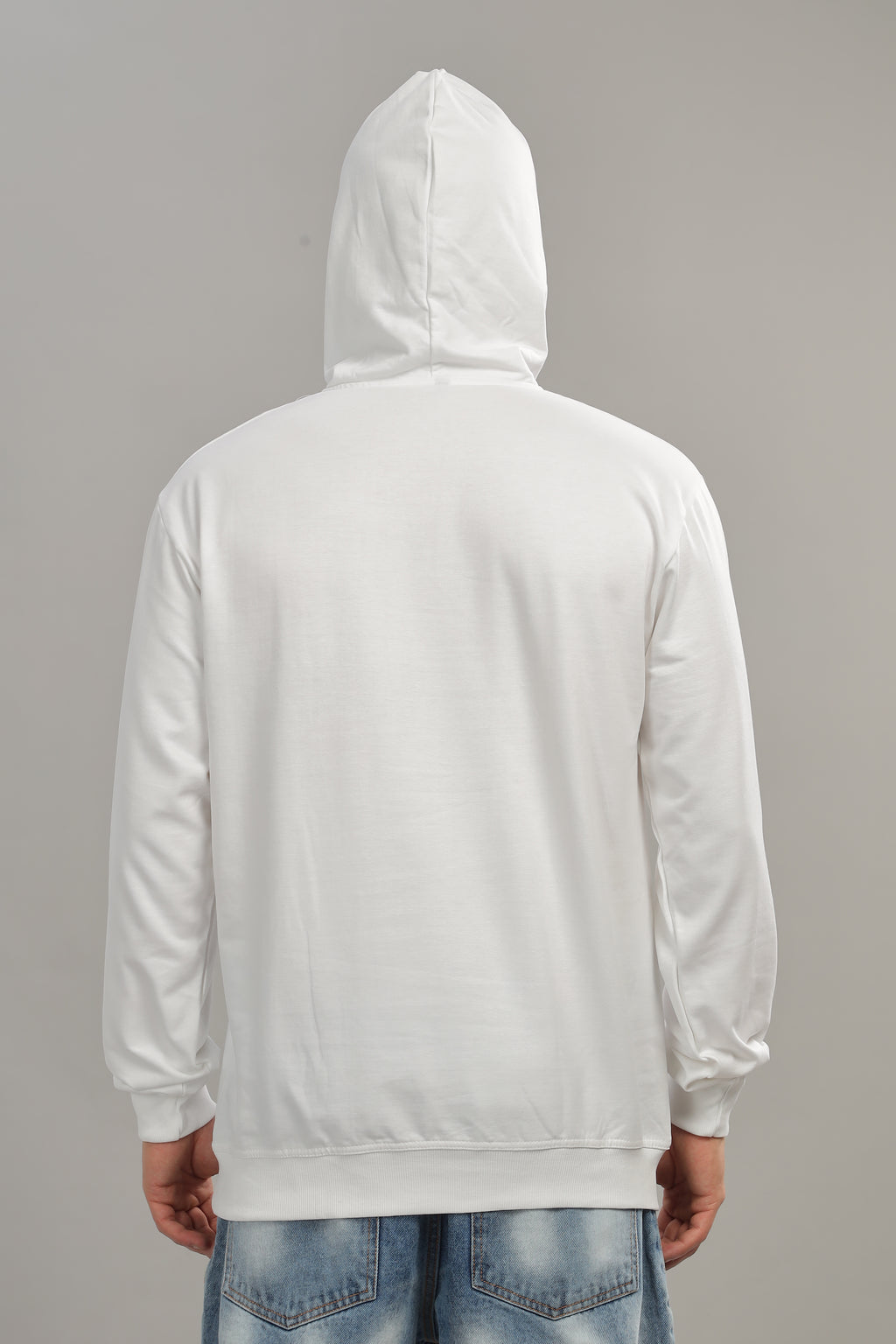 Spice Wardrobe White Printed Hoodie for Men/Women || Casual Regular Wear Printed Solid Cotton Fleece Hoodie Sweatshirt