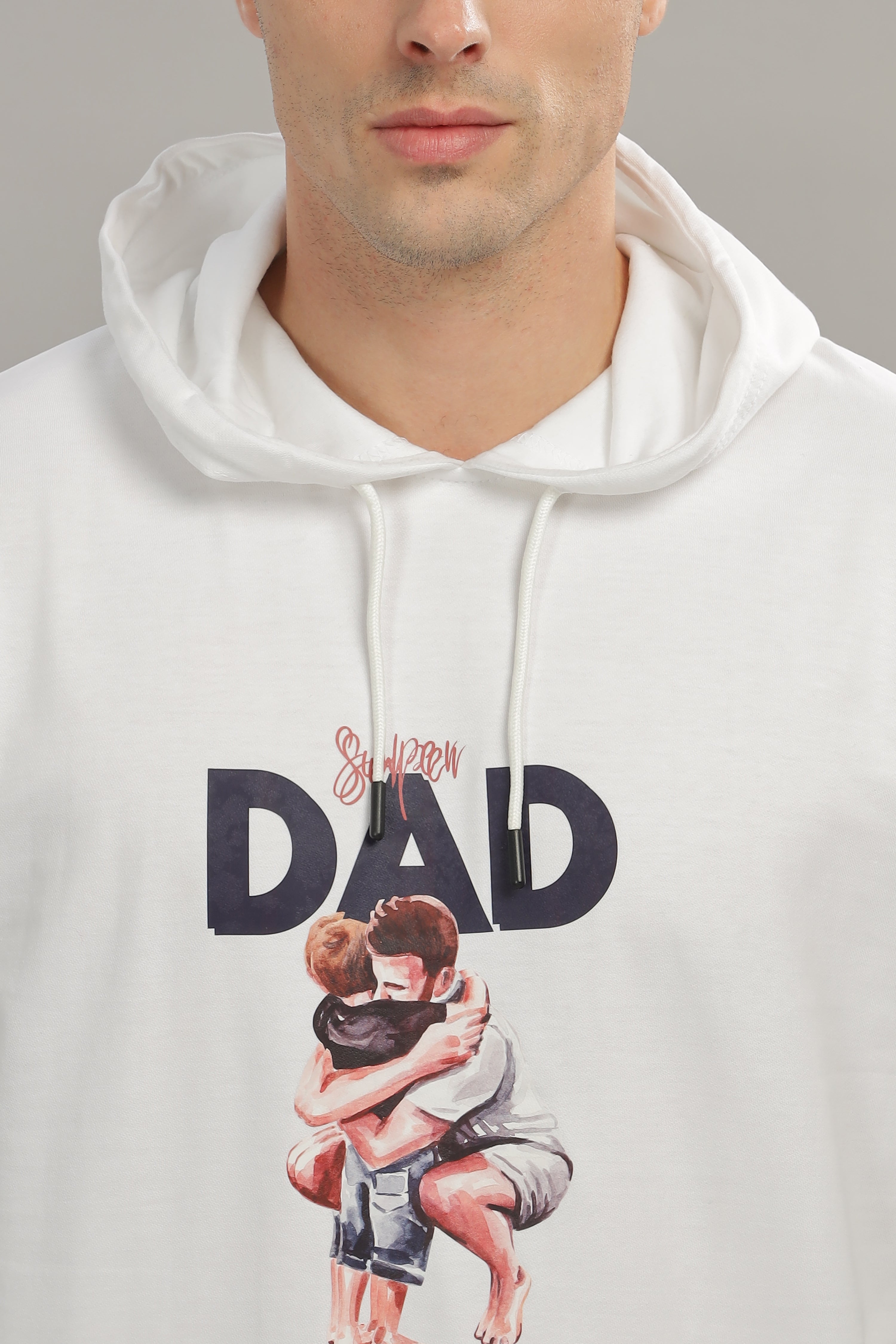 Spice Wardrobe White Printed Hoodie for Men/Women || Casual Regular Wear Printed Solid Cotton Fleece Hoodie Sweatshirt