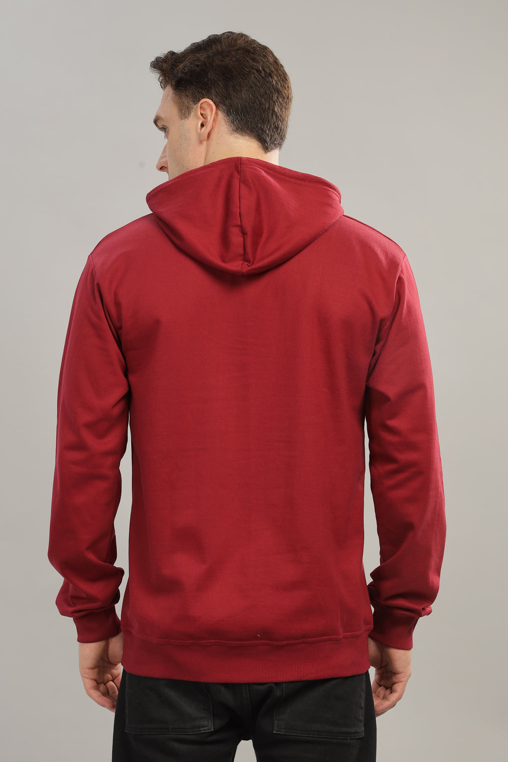 Spice Wardrobe Maroon Printed Hoodie for Men/Women || Casual Regular Wear Printed Solid Cotton Fleece Hoodie Sweatshirt