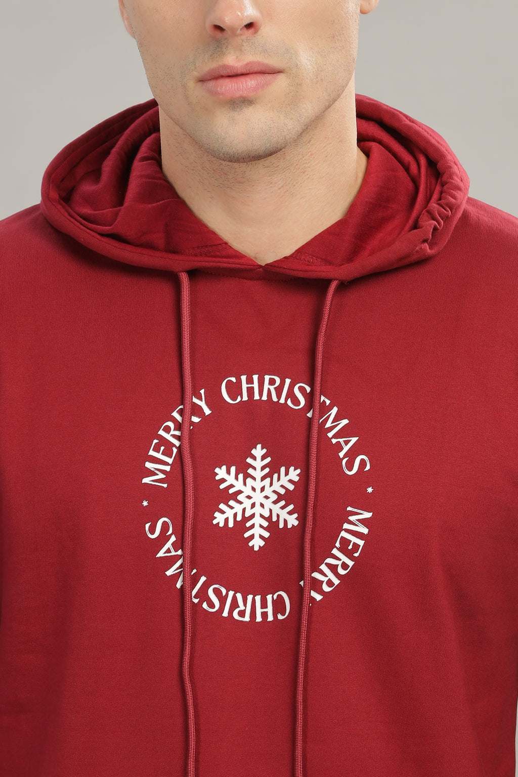 Spice Wardrobe Maroon Printed Hoodie for Men/Women || Casual Regular Wear Printed Solid Cotton Fleece Hoodie Sweatshirt