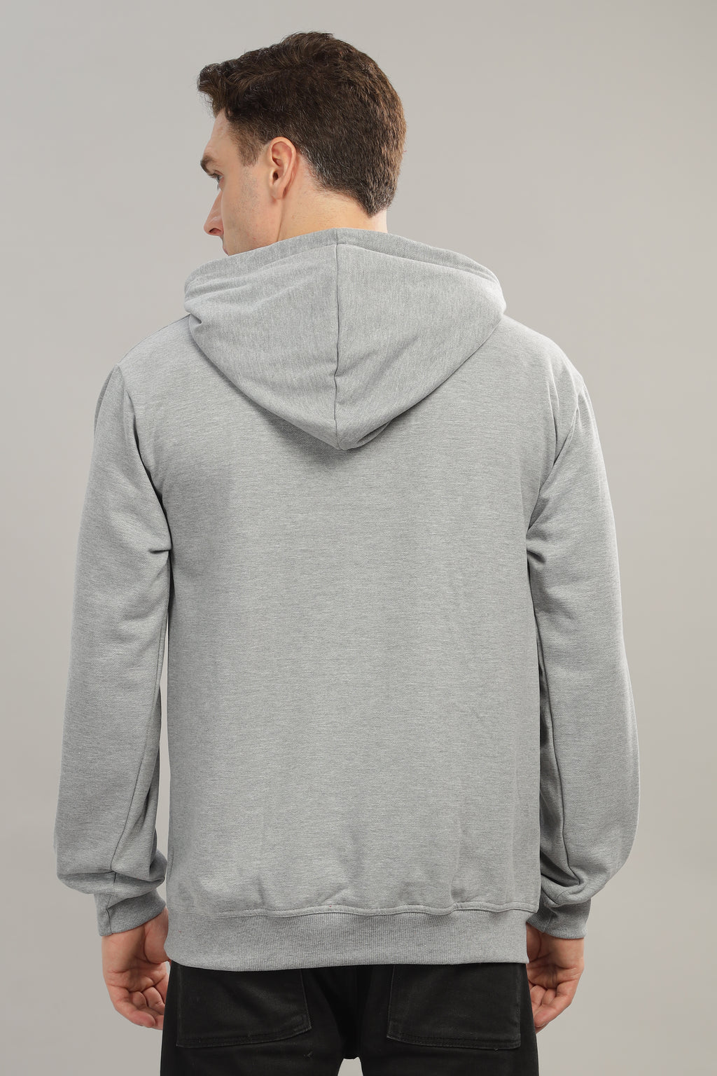 Spice Wardrobe Grey Printed Hoodie for Men/Women || Casual Regular Wear Printed Solid Cotton Fleece Hoodie Sweatshirt