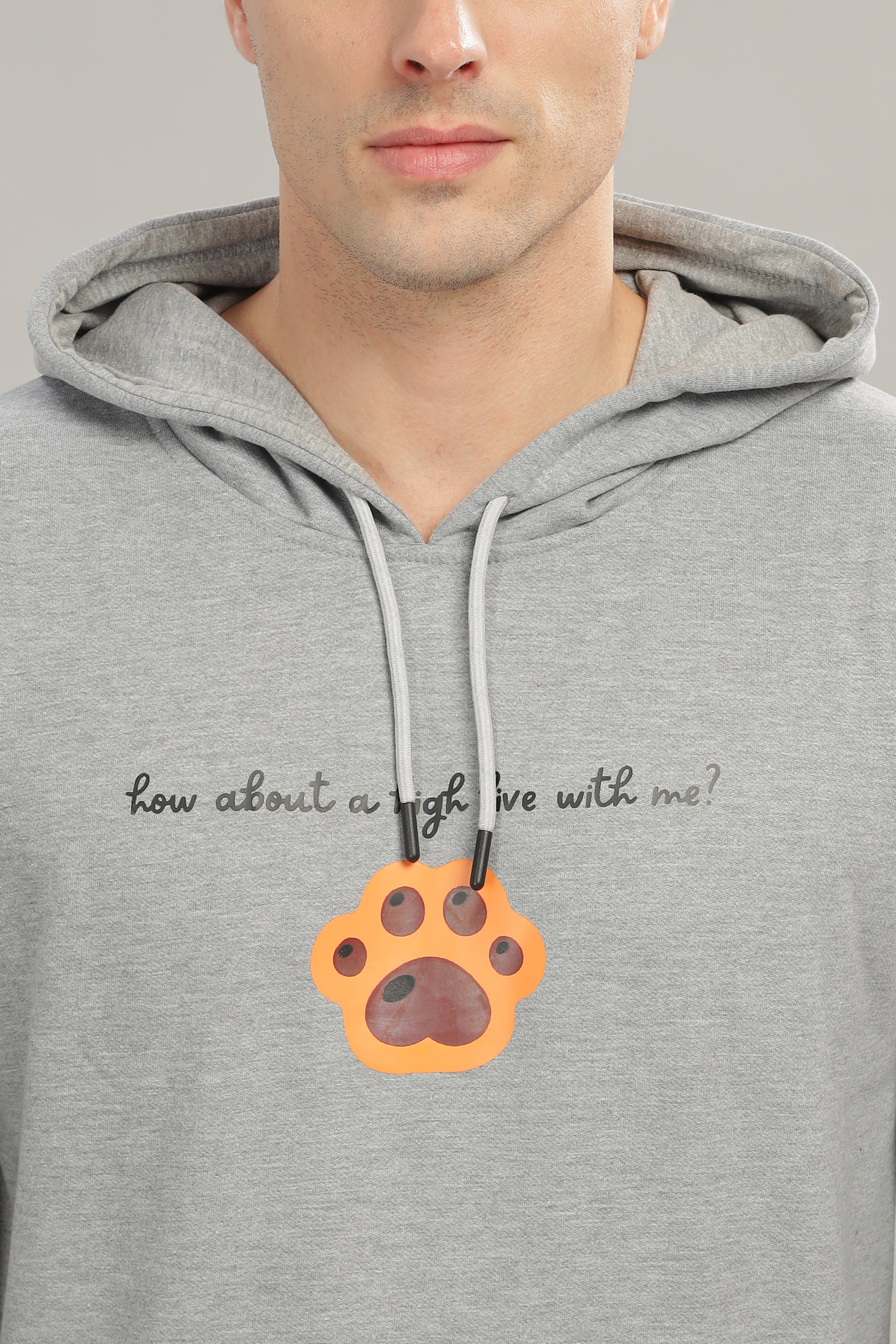 Spice Wardrobe Grey Printed Hoodie for Men/Women || Casual Regular Wear Printed Solid Cotton Fleece Hoodie Sweatshirt