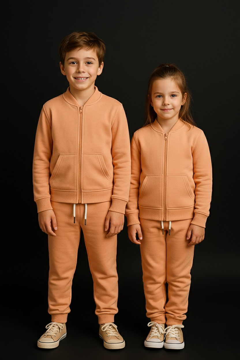 Spice Wardrobe Kids Orange Co-ord Set| Premium 100% Cotton | Rich Ultra Soft Fabric | Comfortable Solid Co-ord Set for Boys and Girl