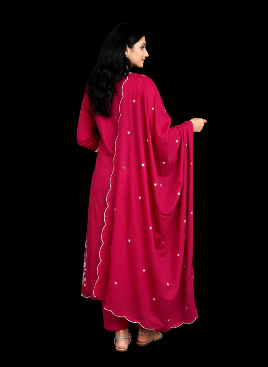 Spice Wardrobe Elegant  Printed Cotton Frock Suit