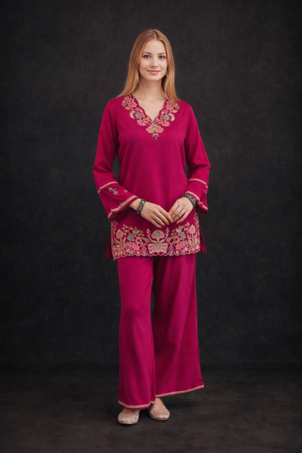 Spice Wardrobe Elegant  Pink Cotton Co-ord Set