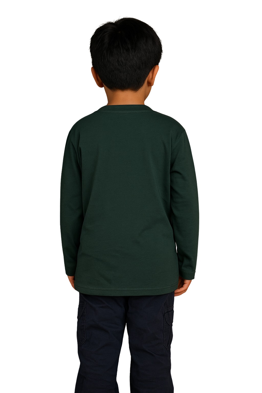Spice Wardrobe Kids Full Sleeve Printed Cotton T-Shirt, Bottle Green , Crew Neck
