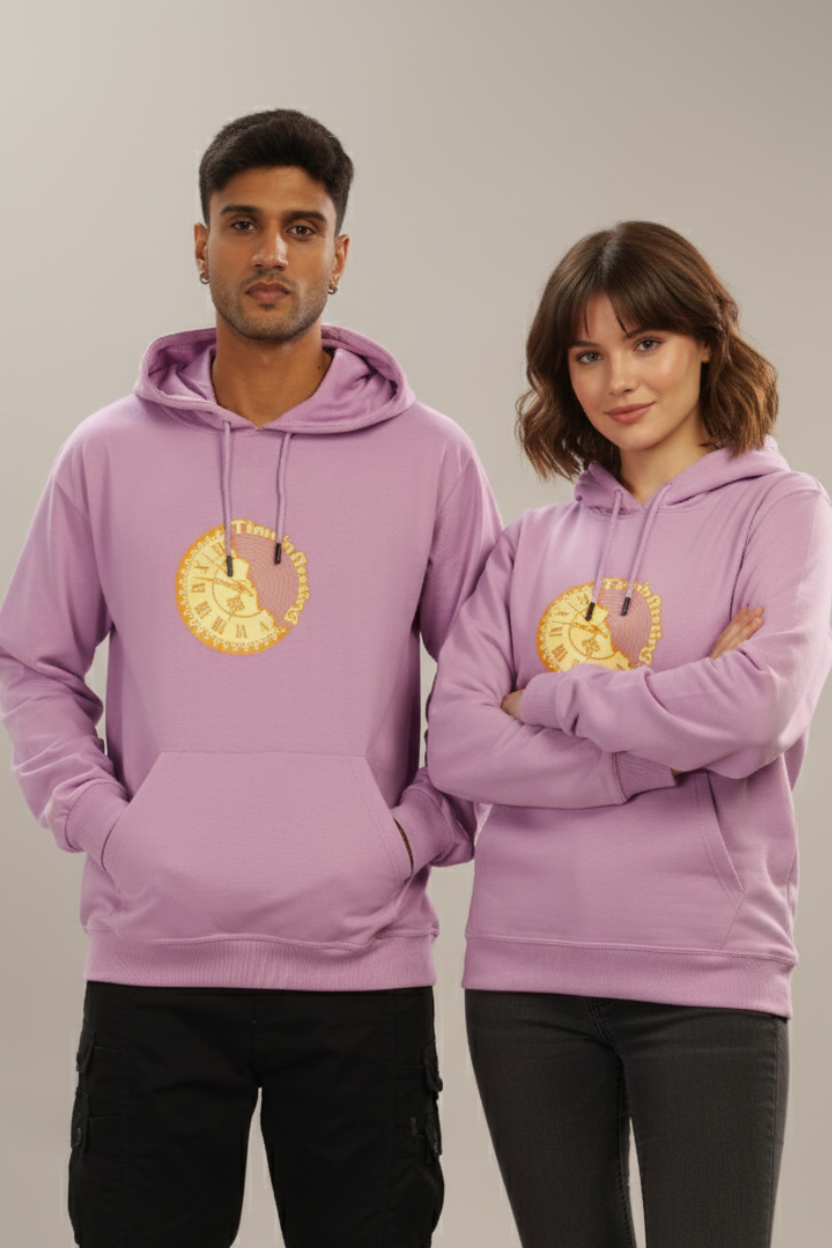 Spice Wardrobe Lavender Printed Hoodie for Men/Women || Casual Regular Wear Printed Solid Cotton Fleece Hoodie Sweatshirt