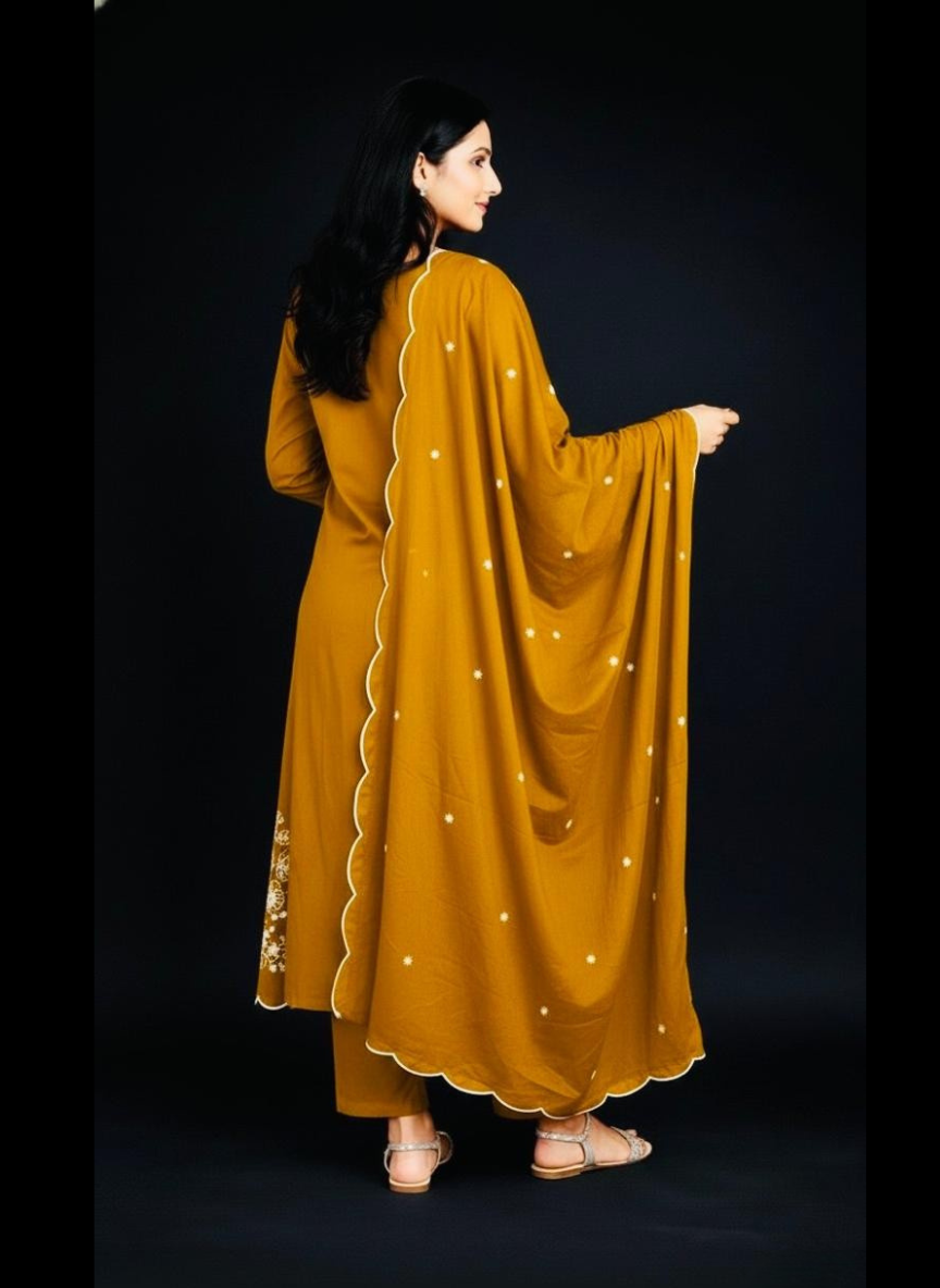 Spice Wardrobe Elegant  Printed Cotton Frock Suit