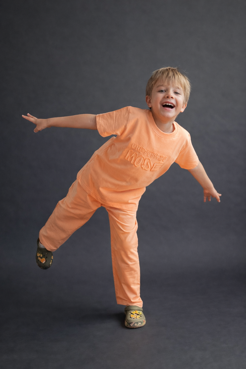 Boys and girls Peach Co-ord set