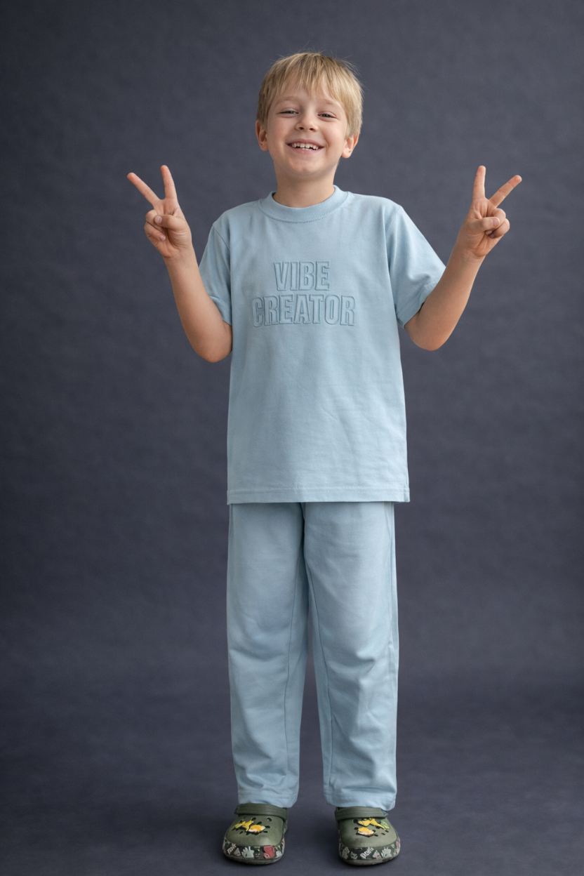 Boys and girls Light Blue Co-ord Set