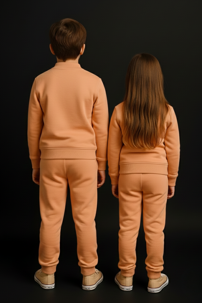 Spice Wardrobe Kids Orange Co-ord Set| Premium 100% Cotton | Rich Ultra Soft Fabric | Comfortable Solid Co-ord Set for Boys and Girl