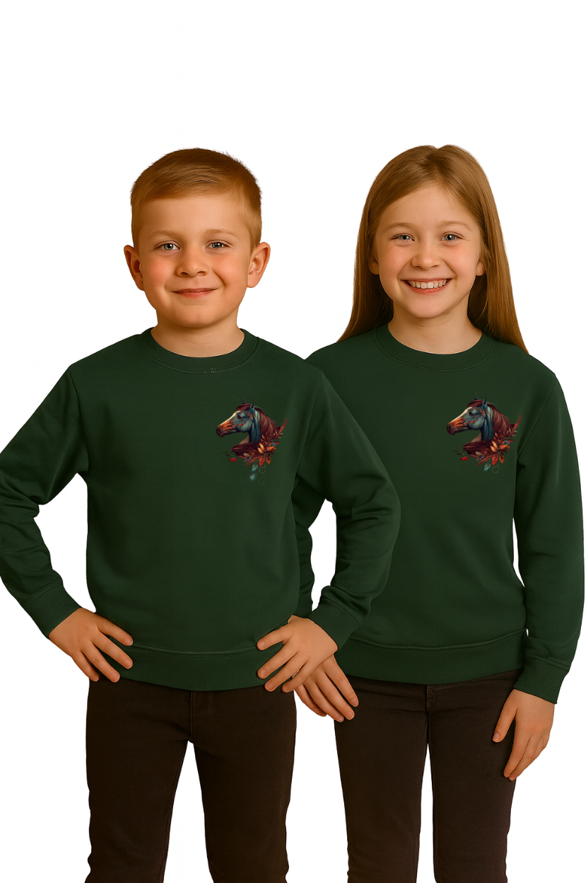 Spice Wardrobe Kids Bottle Green Round Neck Sweat Shirts | Premium 100% Cotton | Rich Ultra Soft Fabric | Comfortable Solid Color Printed Sweat Shirts for Boys and Girls (Copy)