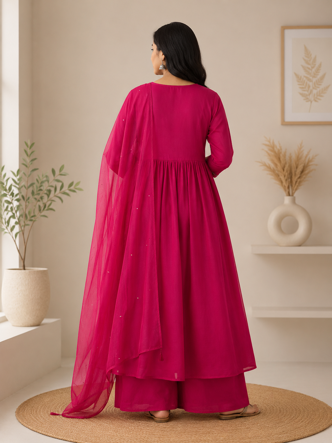 Spice Wardrobe Elegant Pink Cotton Suit