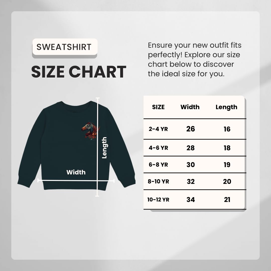 Spice Wardrobe Kids Black Round Neck Sweat Shirts | Premium 100% Cotton | Rich Ultra Soft Fabric | Comfortable Solid Color Printed Sweat Shirts for Boys and Girls