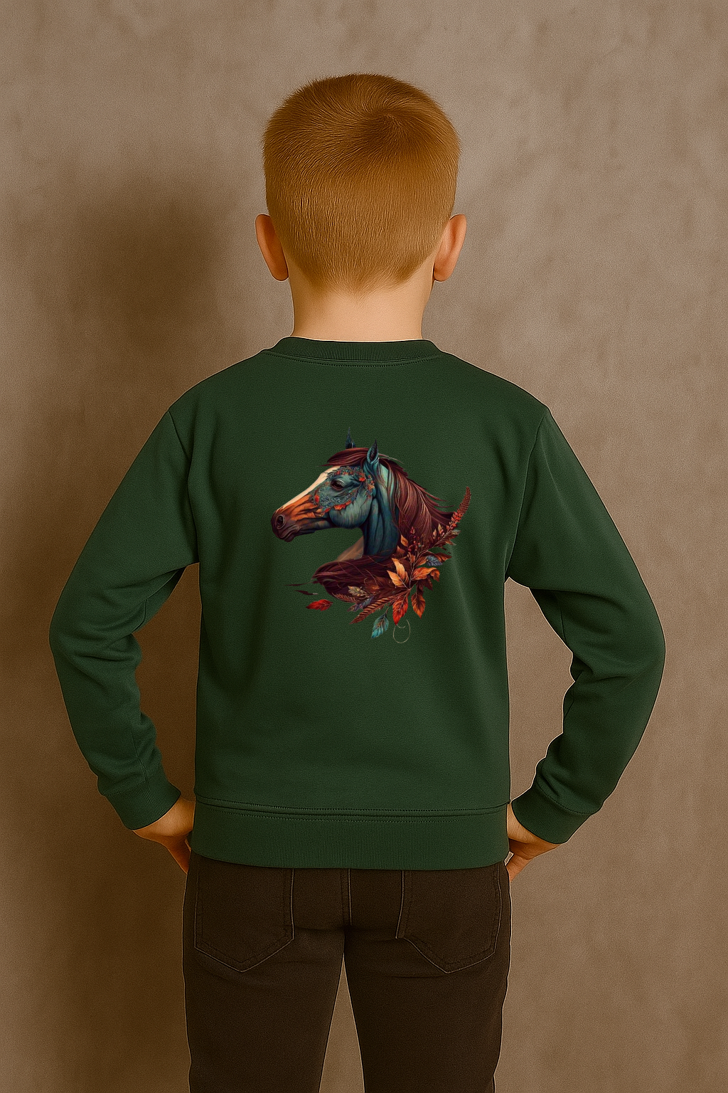 Spice Wardrobe Kids Bottle Green Round Neck Sweat Shirts | Premium 100% Cotton | Rich Ultra Soft Fabric | Comfortable Solid Color Printed Sweat Shirts for Boys and Girls (Copy)