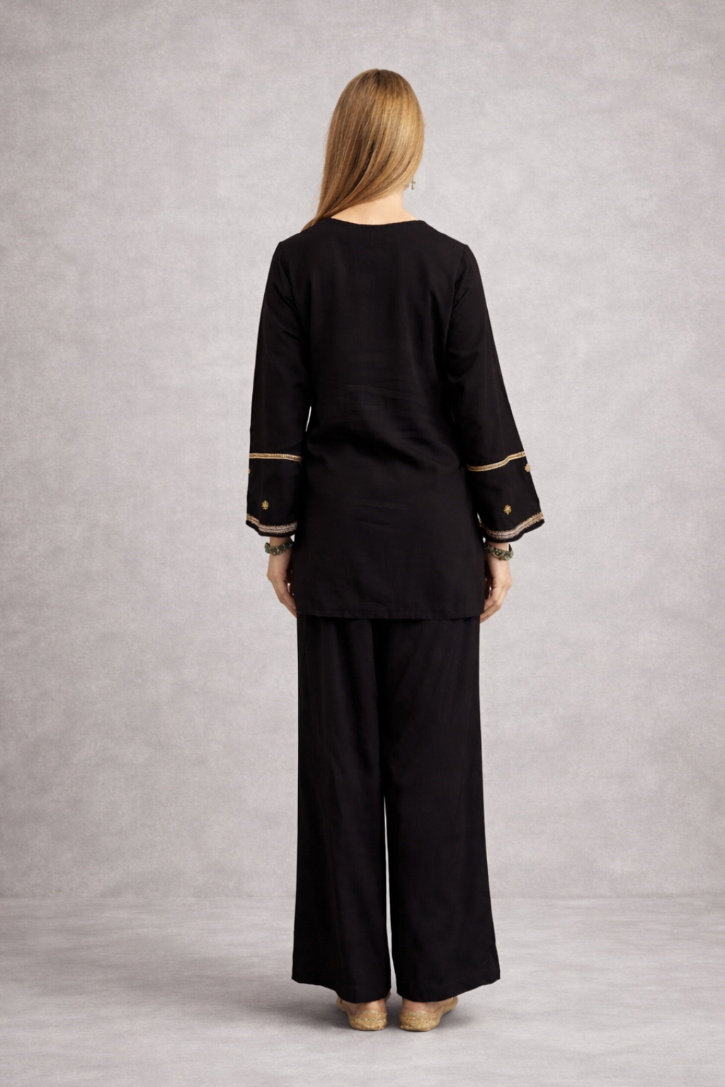 Spice Wardrobe Elegant  Black Cotton Co-ord Set