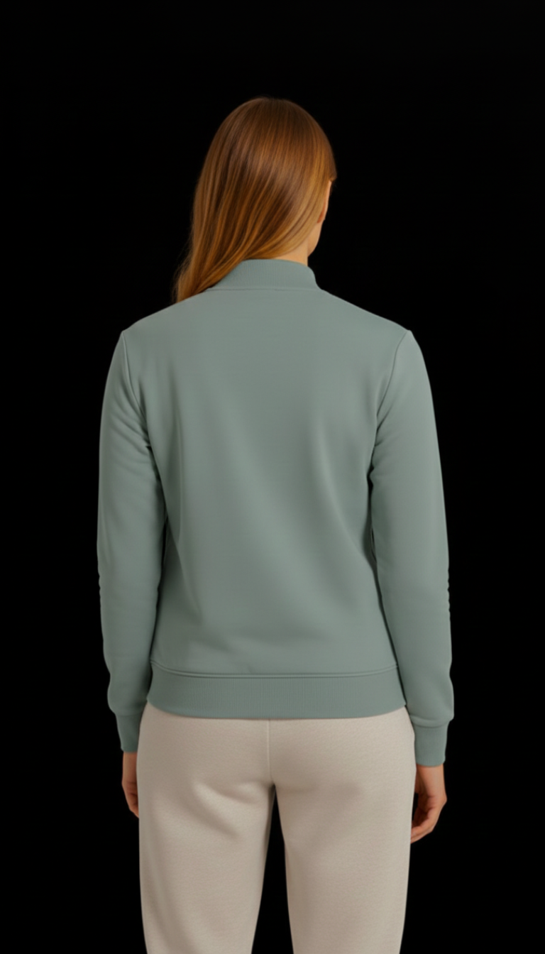 Spice Wardrobe Unisex Full-Zip Jacket, Light Blue Color, Athletic Wear, Casual Sports Wear with Side Pockets, Long Sleeve