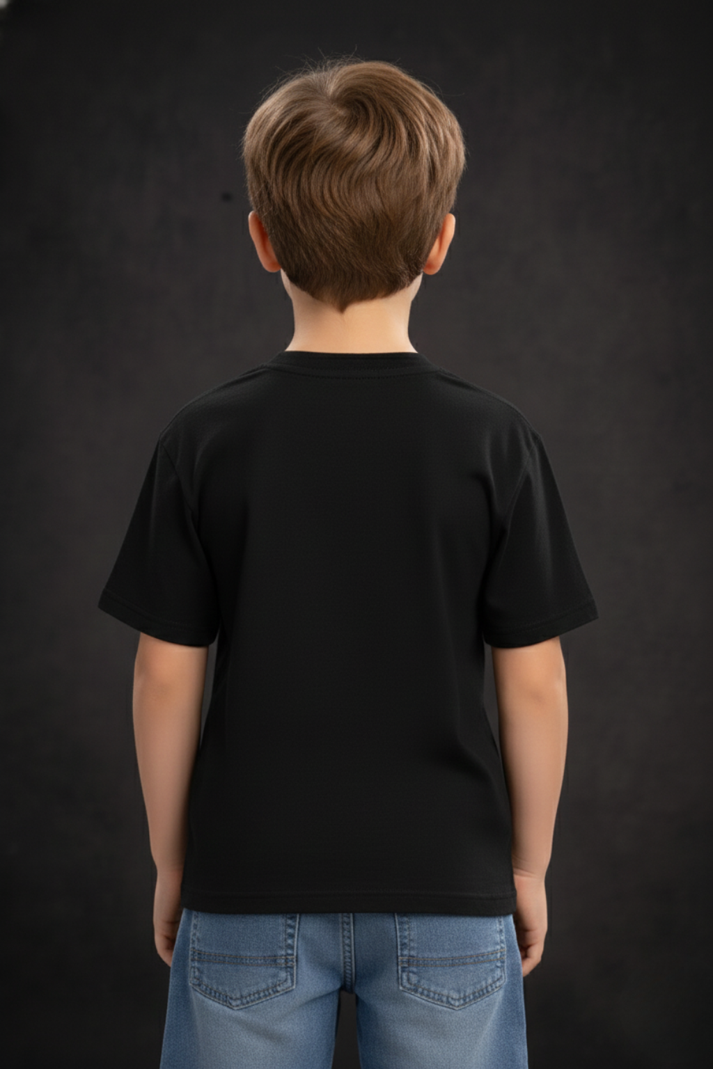 Spice Wardrobe Kids Half Sleeve Plain Cotton T-Shirt, Black, Crew Neck