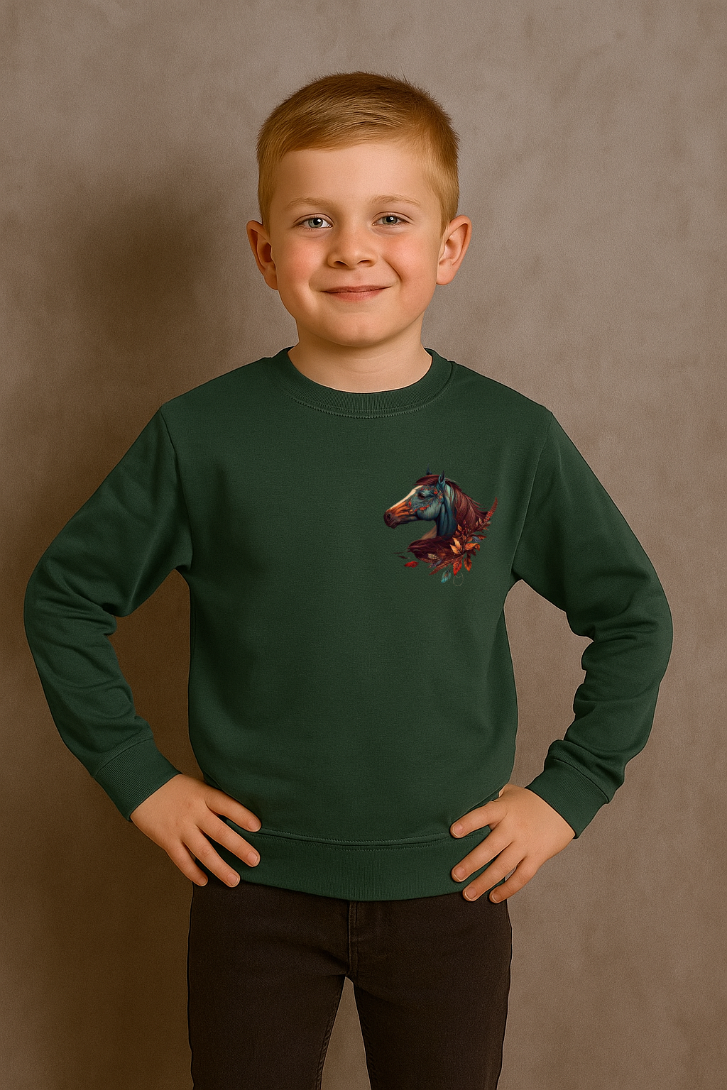 Spice Wardrobe Kids Bottle Green Round Neck Sweat Shirts | Premium 100% Cotton | Rich Ultra Soft Fabric | Comfortable Solid Color Printed Sweat Shirts for Boys and Girls (Copy)