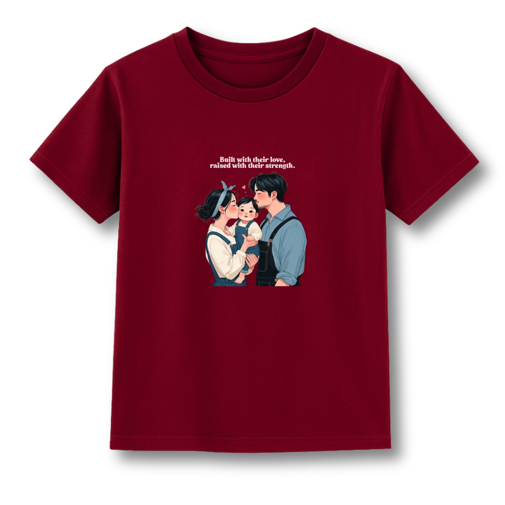 Kids Maroon Neck T-Shirt Half Sleeves Cotton | Rich Ultra Soft Fabric | Comfortable Solid Color Printed T-shirt for Boys and Girls