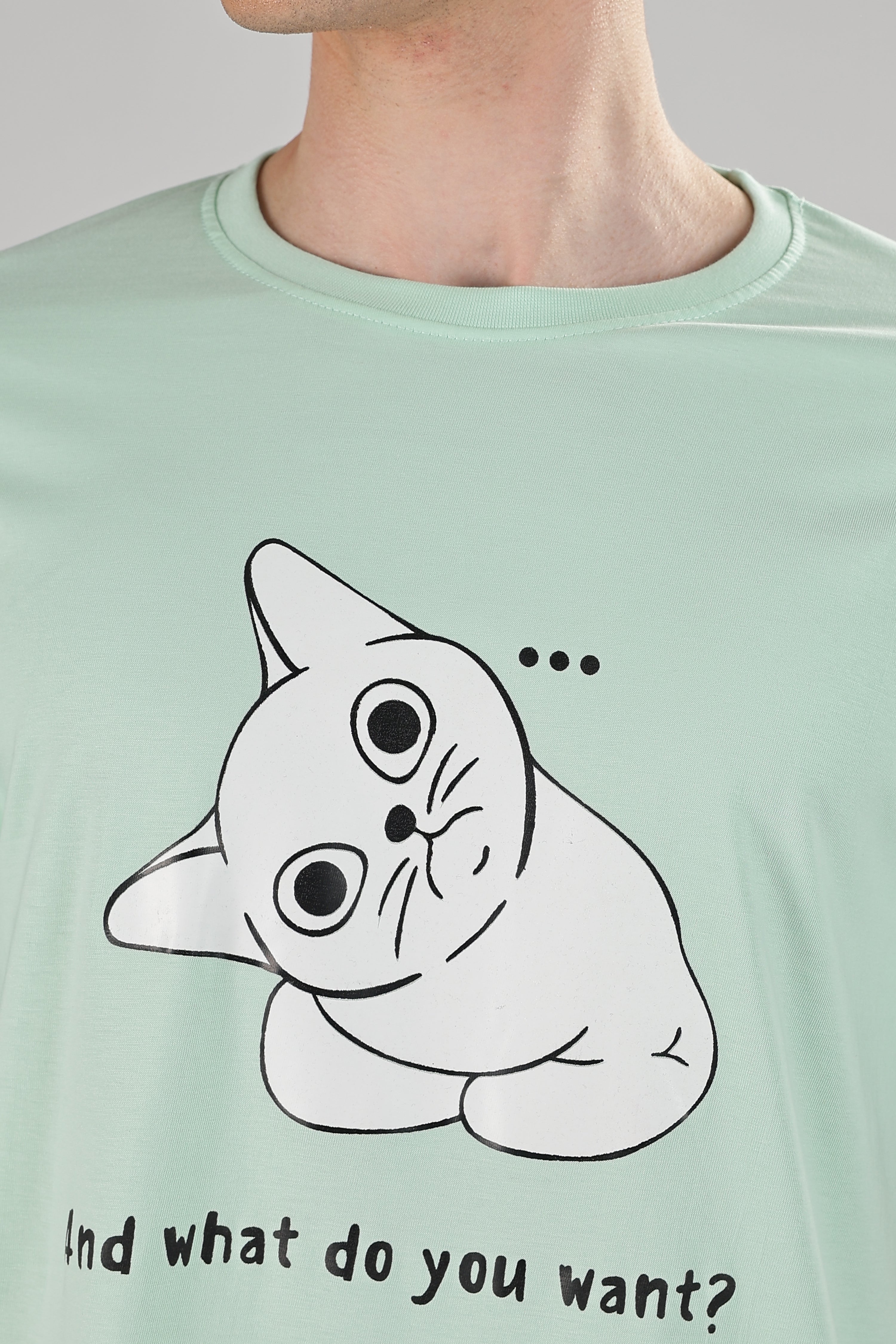 Spice Wardrobe Men’s Mint Green Premium Cotton Printed T-Shirt 100% Pure Cotton | Comfortable Regular Fit for Casual & Active Wear