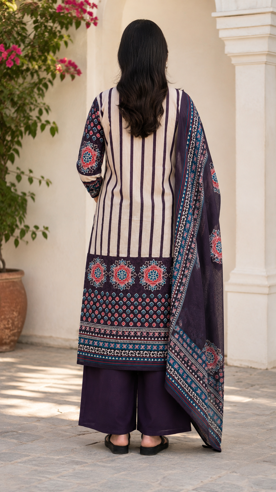 Spice Wardrobe Elegant WINE Cotton Suit