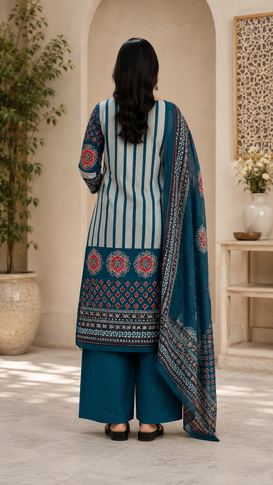 Spice Wardrobe Elegant BLUE Cotton Suit