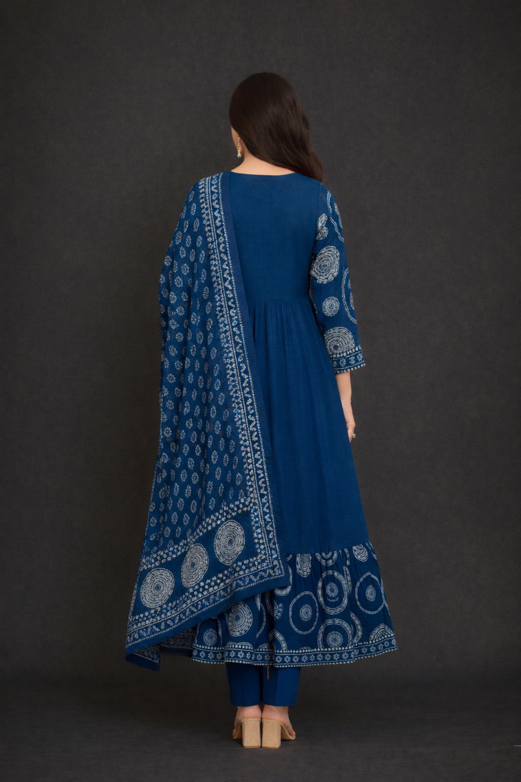 Spice Wardrobe Elegant  Printed Cotton Frock Suit