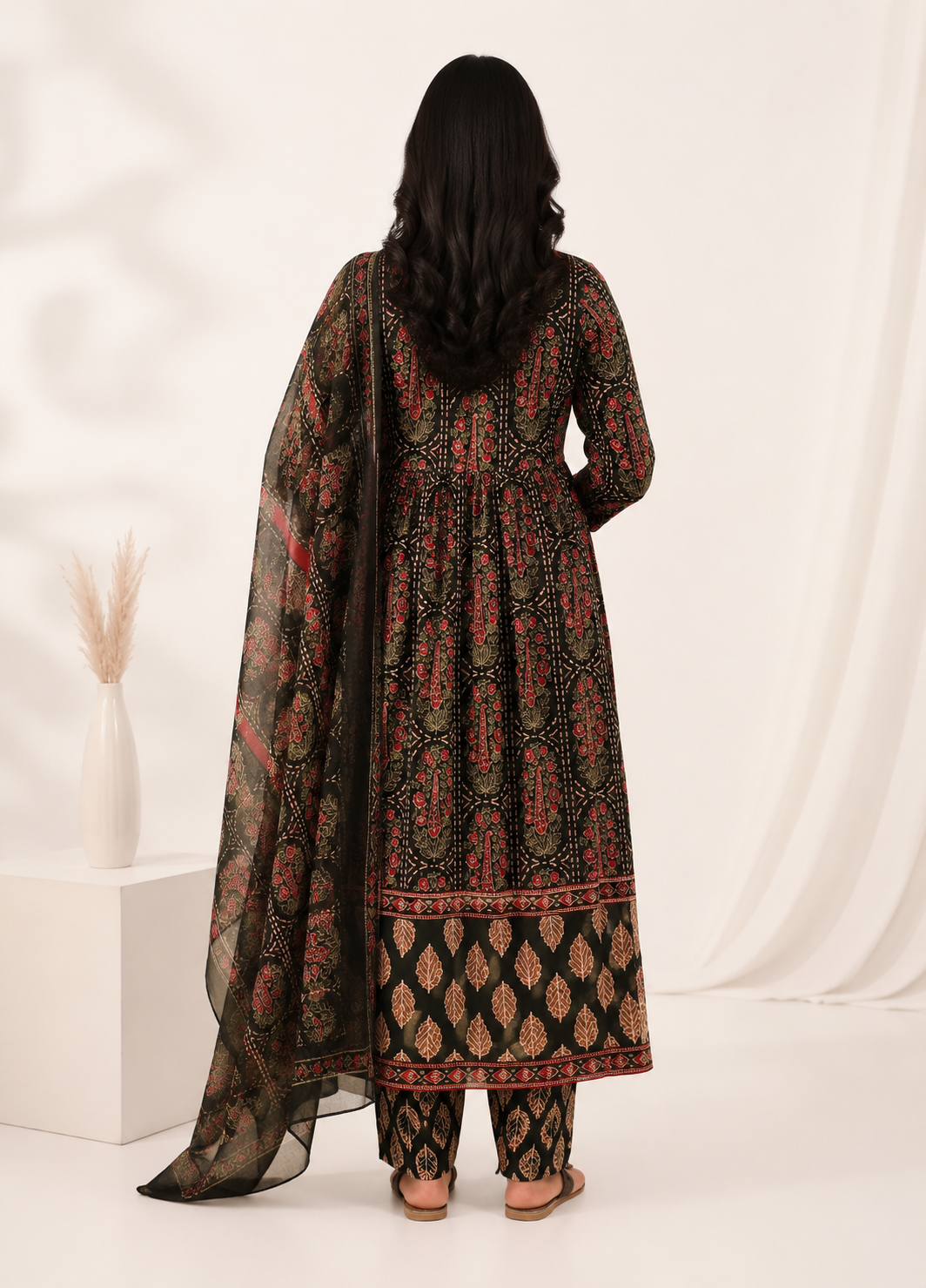 Spice Wardrobe Elegant Green Cotton Suit