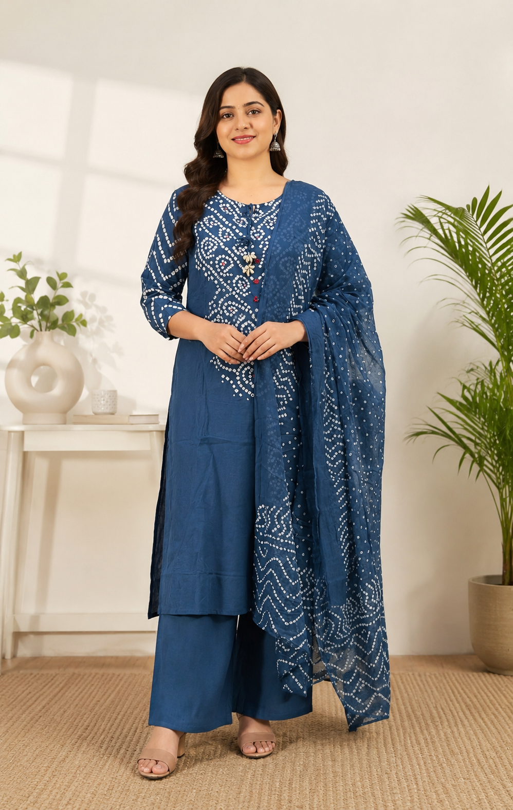 Spice Wardrobe Elegant Blue Cotton Suit