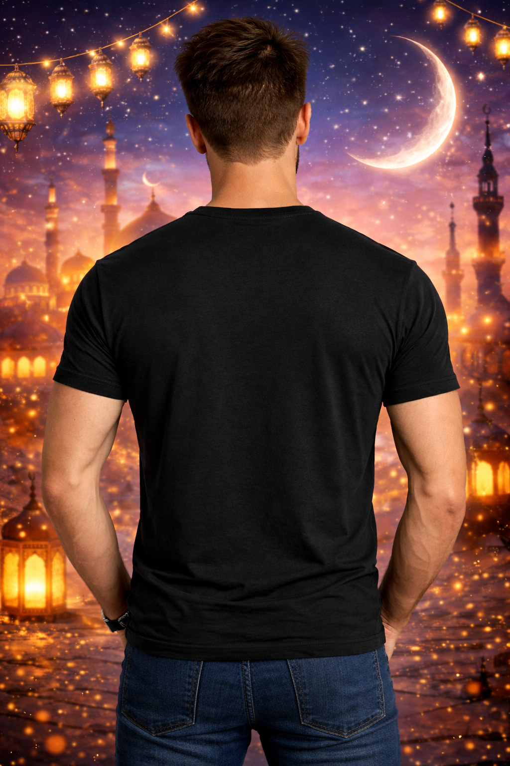 Eid Special T-Shirt for Men, Black,Festival Wear