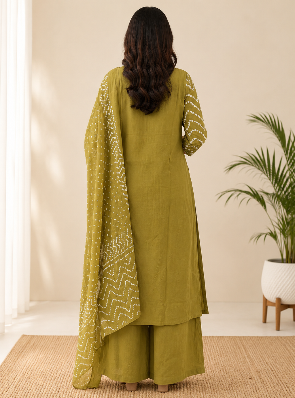 Spice Wardrobe Elegant Green Cotton Suit