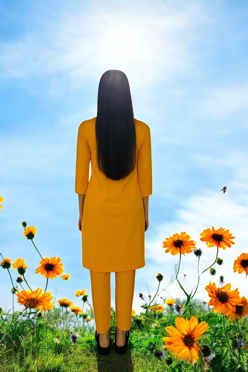 Spice Wardrobe - Women's Yellow Ethnic Co-Ord Set | Premium 100% Cotton | Rich Ultra Soft Fabric | Solid Color Printed