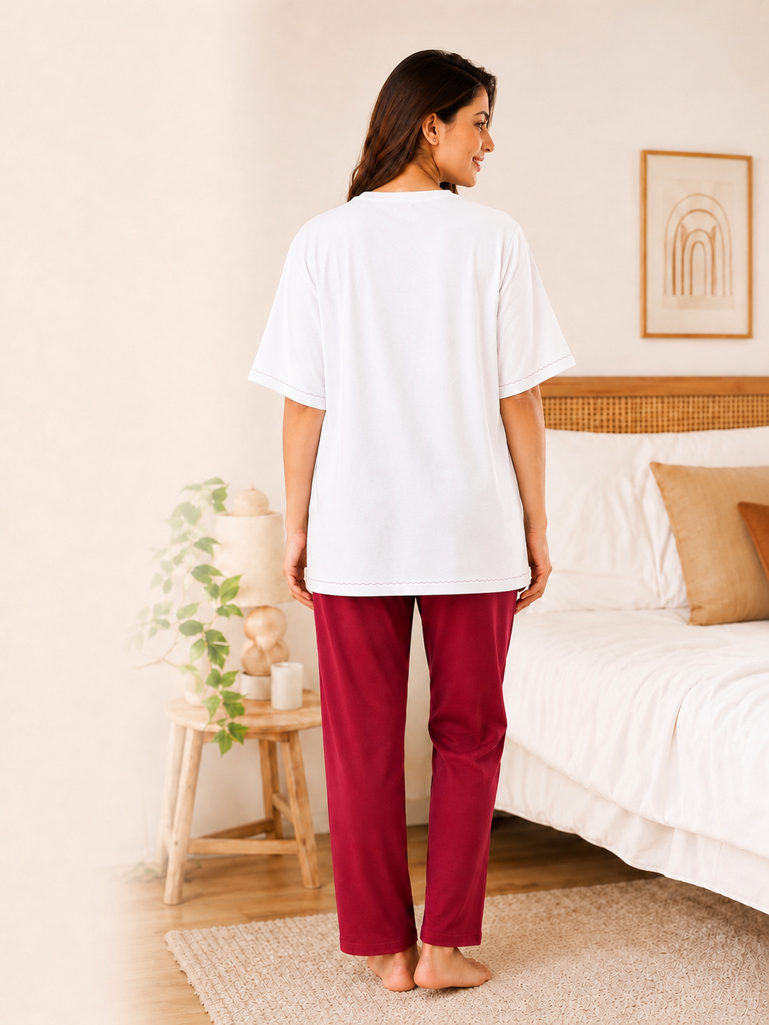 Spice Wardrobe Co-ord Set Women Cotton Casual Tee and Pants