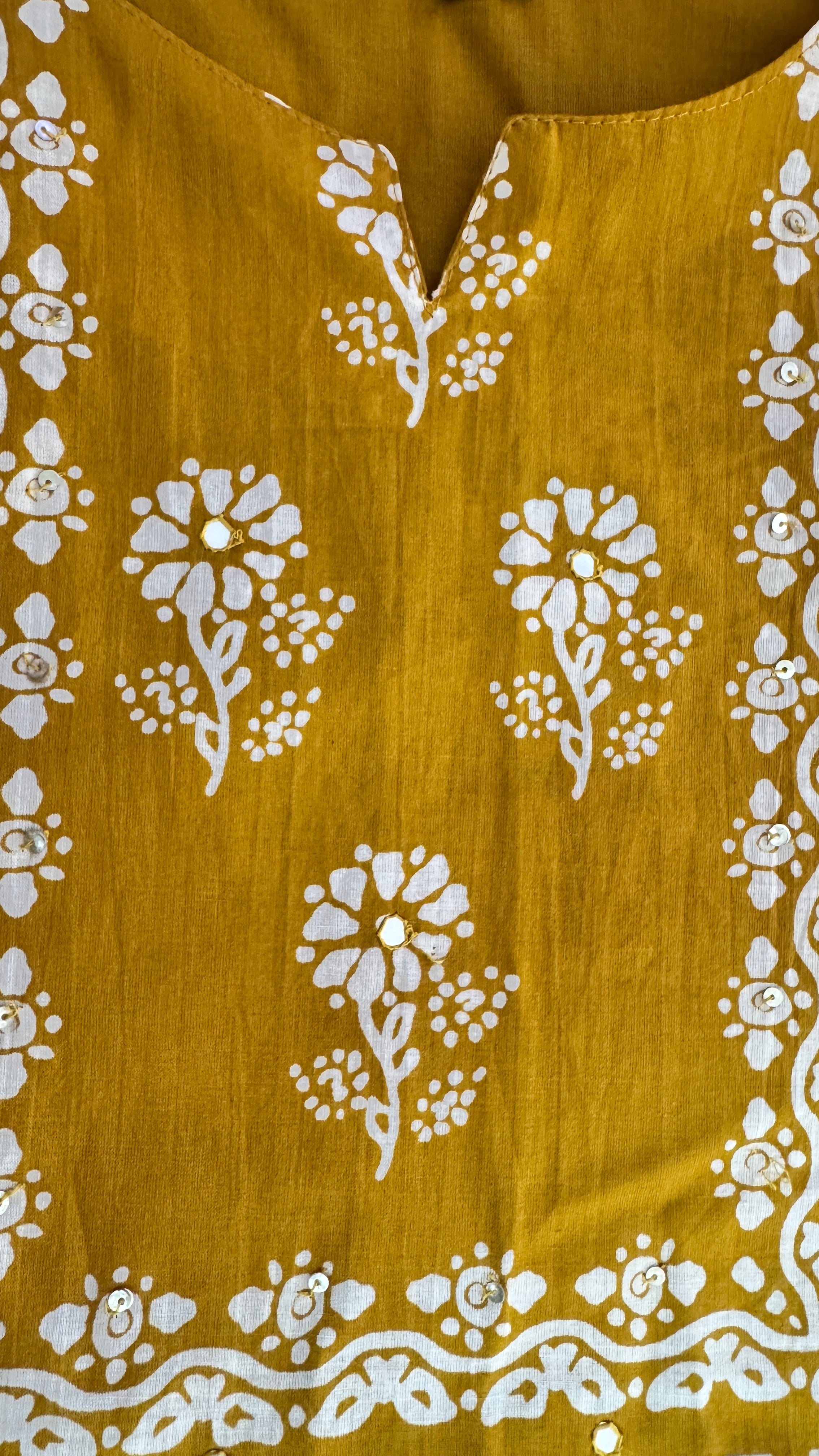 Spice Wardrobe Elegant Yellow Printed Cotton Suit