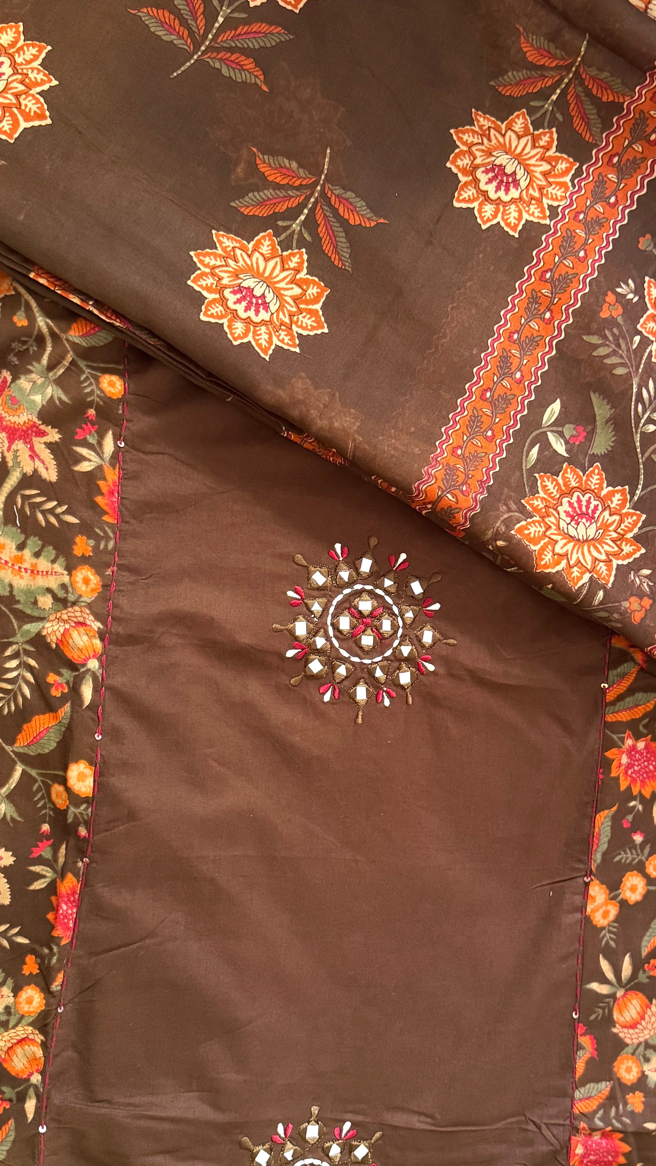 Spice Wardrobe Elegant Brown Cotton Suit