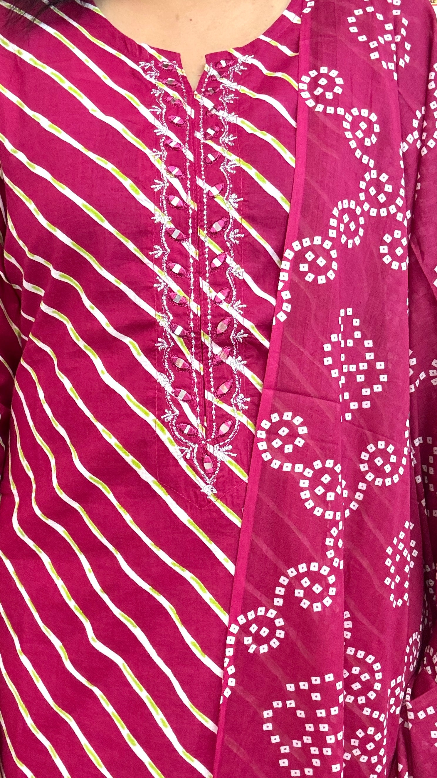 Spice Wardrobe Elegant Pink Cotton Printed Suit