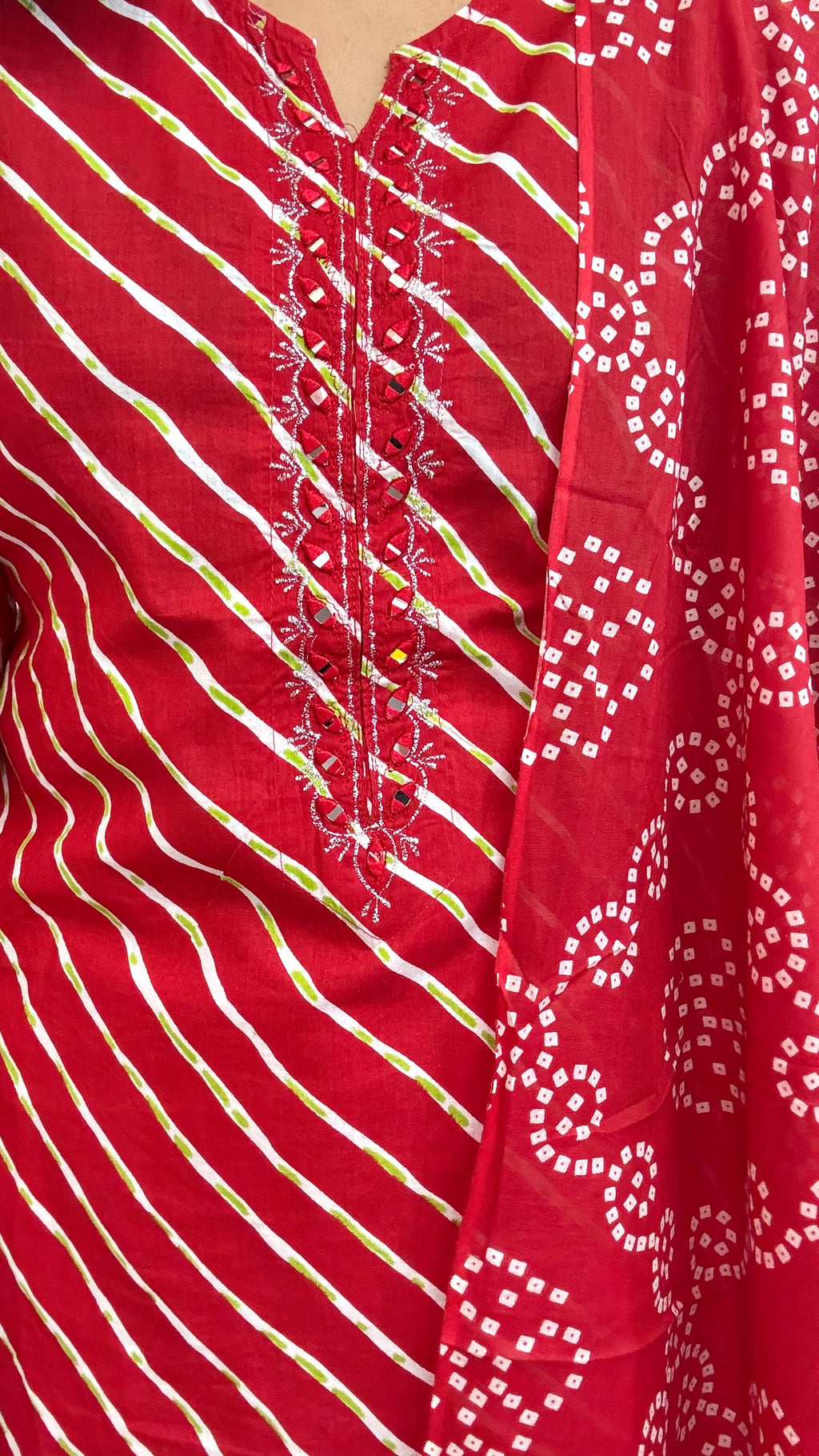 Spice Wardrobe Elegant Red Cotton Printed Suit