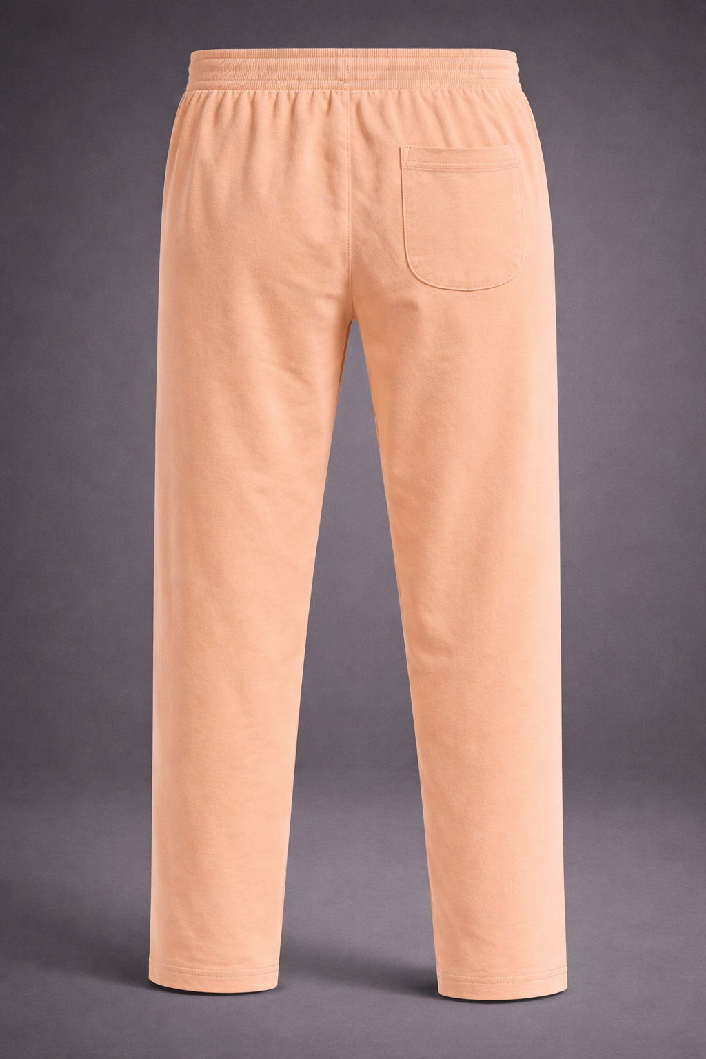 Kids Light Orange Drawstring Straight Pants, Elastic Waist, Side Pockets, Casual Loungewear