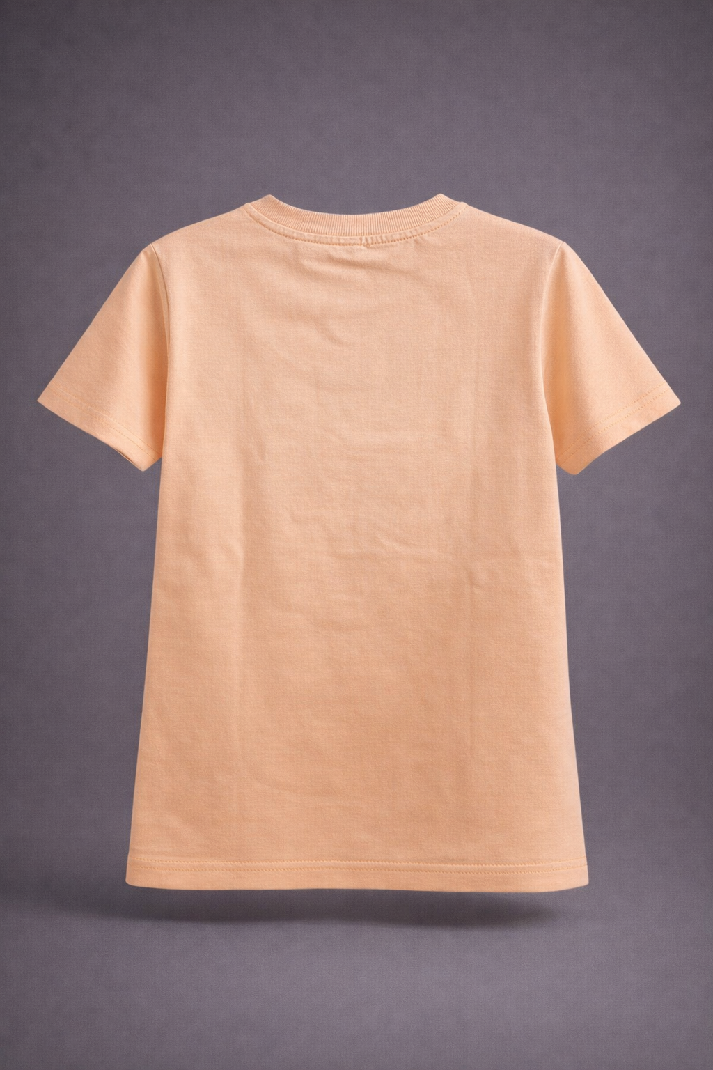 Kids Orange Round Neck Half Sleeves 260 GSM Cotton T-shirt