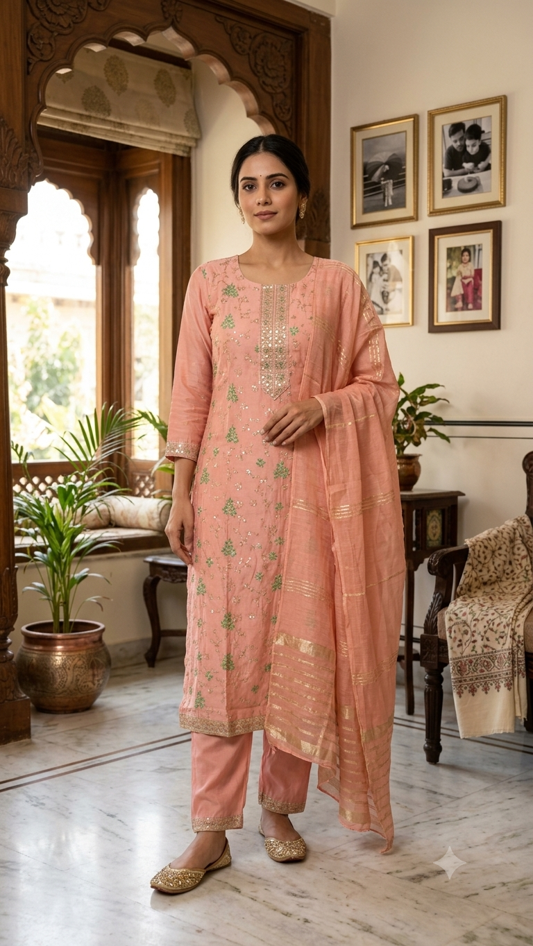 Spice Wardrobe Soft Silk 3 pieces Suit party wear