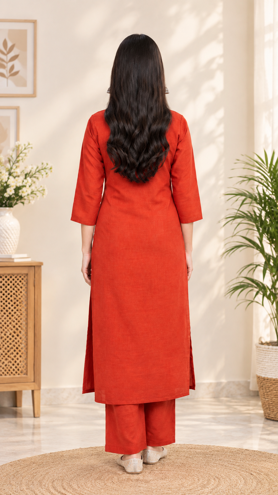Spice Wardrobe Orange Soft Silk 3 pieces Suit party wear