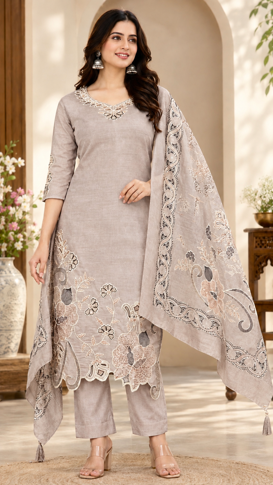 Spice Wardrobe Soft Silk 3 pieces Suit party wear
