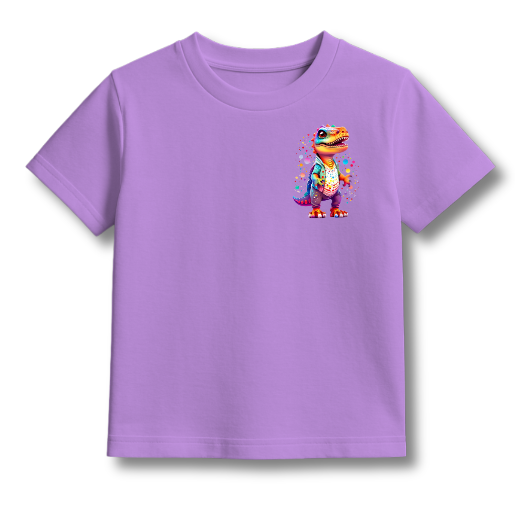 Kids Lavender Round Neck T-Shirt Half Sleeves Cotton | Rich Ultra Soft Fabric | Comfortable Solid Color Printed T-shirt for Boys and Girls