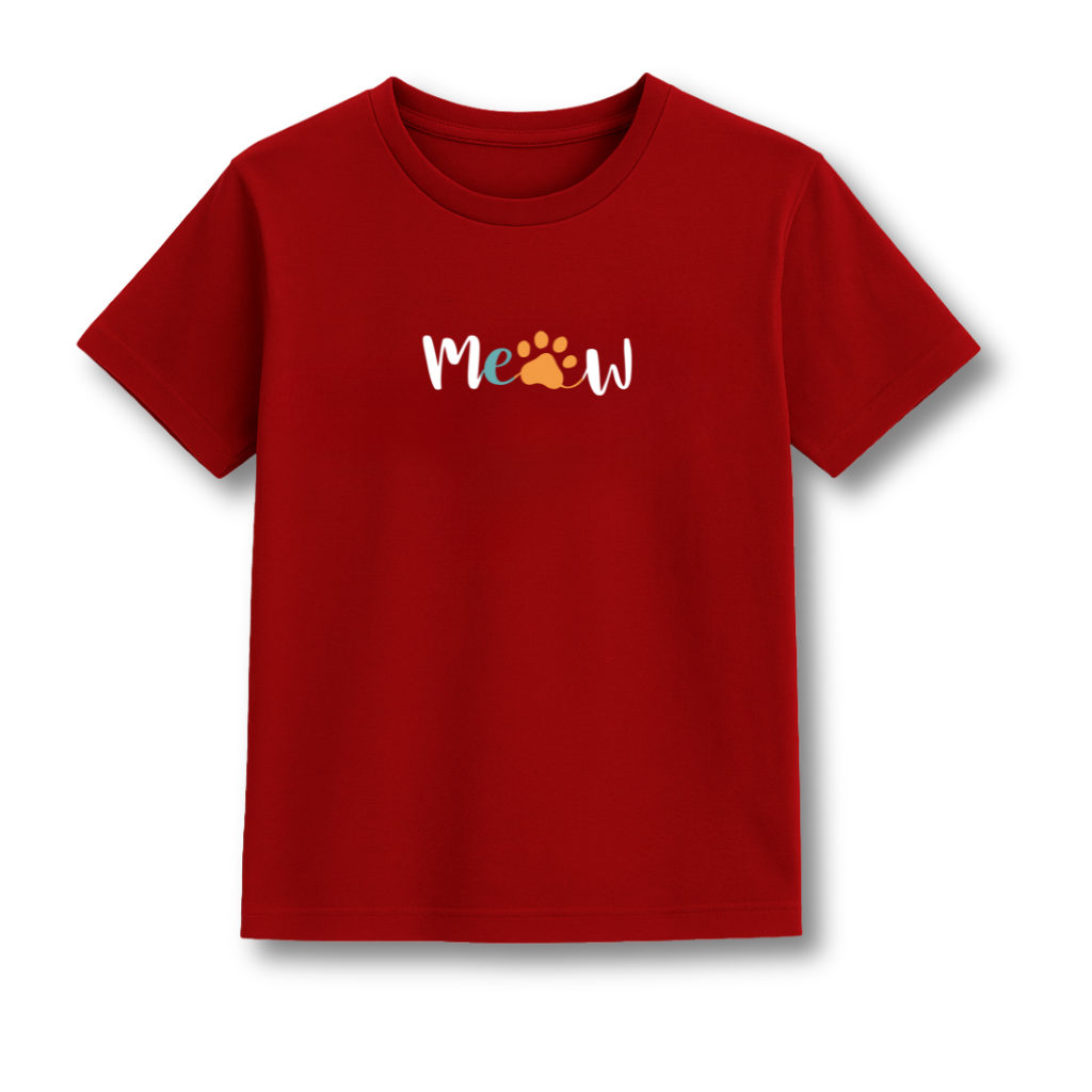 Kids Red Round Neck T-Shirt Half Sleeves Cotton | Rich Ultra Soft Fabric | Comfortable Solid Color Printed T-shirt for Boys and Girls