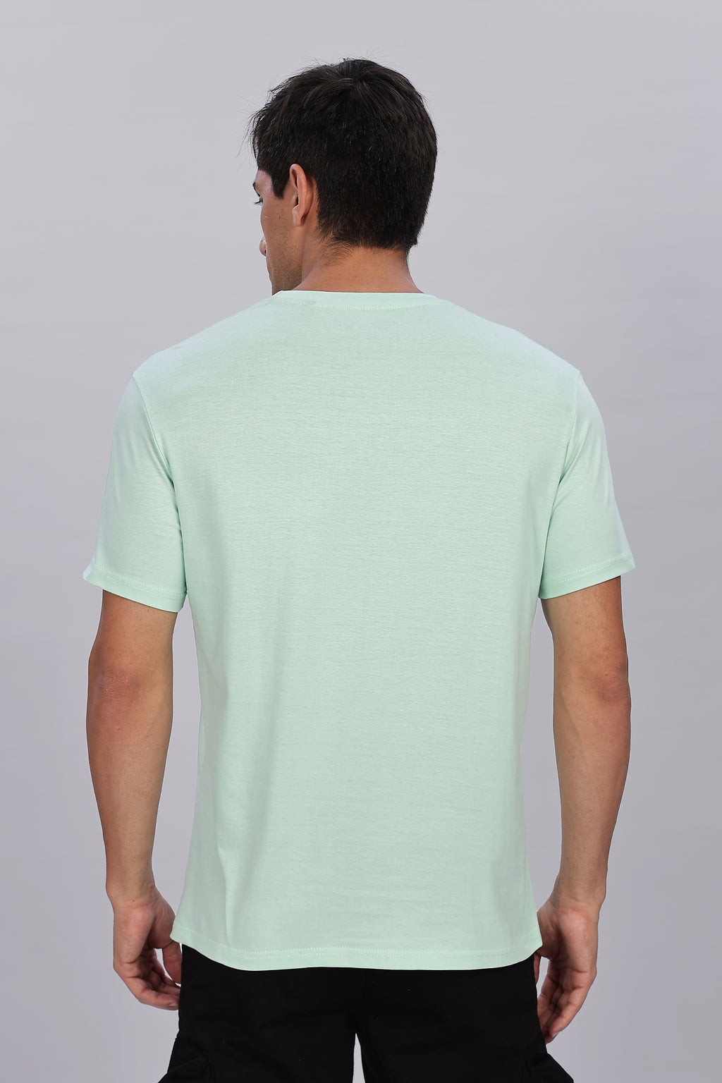 Spice Wardrobe Men’s Mint Green Premium Cotton Printed T-Shirt 100% Pure Cotton | Comfortable Regular Fit for Casual & Active Wear