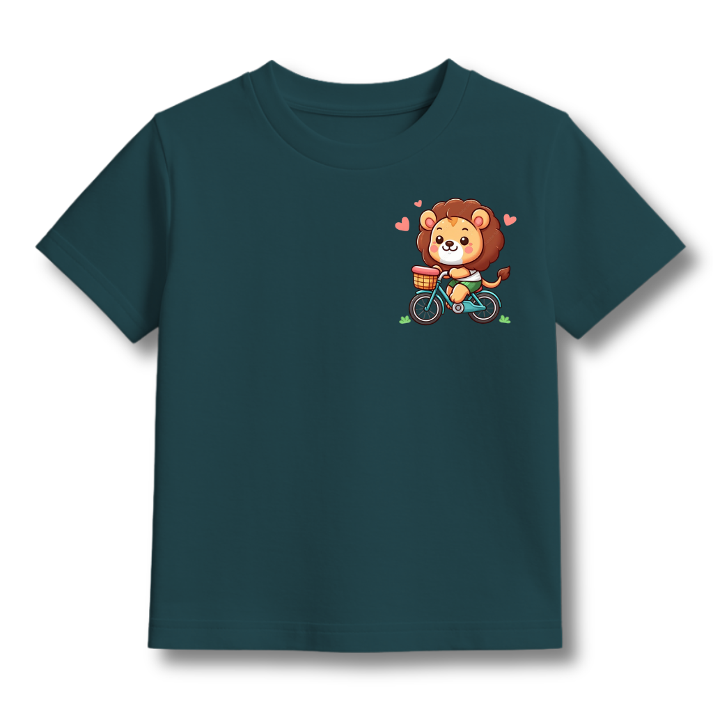 Kids Bottle Green Round Neck T-Shirt Half Sleeves Cotton | Rich Ultra Soft Fabric | Comfortable Solid Color Printed T-shirt for Boys and Girls